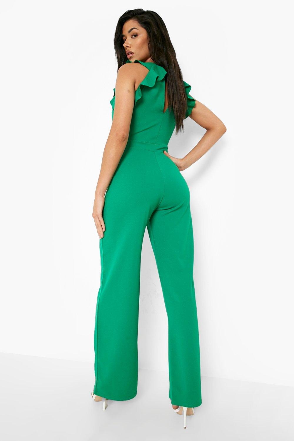 Boohoo best sale green jumpsuit